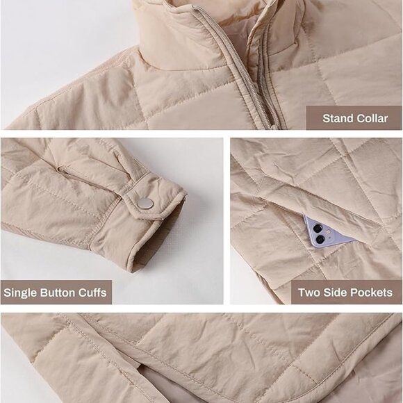 NWT Amazon Huaqiao Womens Quilted Puffer Jacket Large - Picture 3 of 3